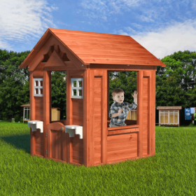 Wooden Children's Playhouse (Option: Golden red)